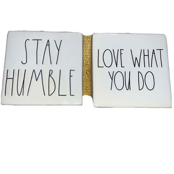 Rae Dunn Decorative Blocks-Stay Humble/Be Kind and Love What you Do - Picture 1 of 4